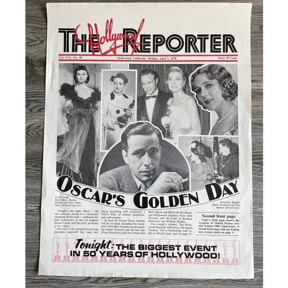 Vintage Oscars 1978/Hollywood Reporter Promotional Poster - 28x24" - Picture 1 of 5
